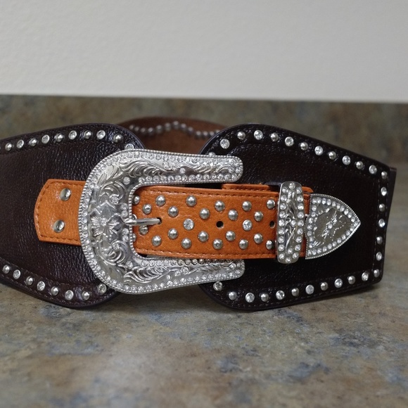 Rhinestone Belt with Steer Head